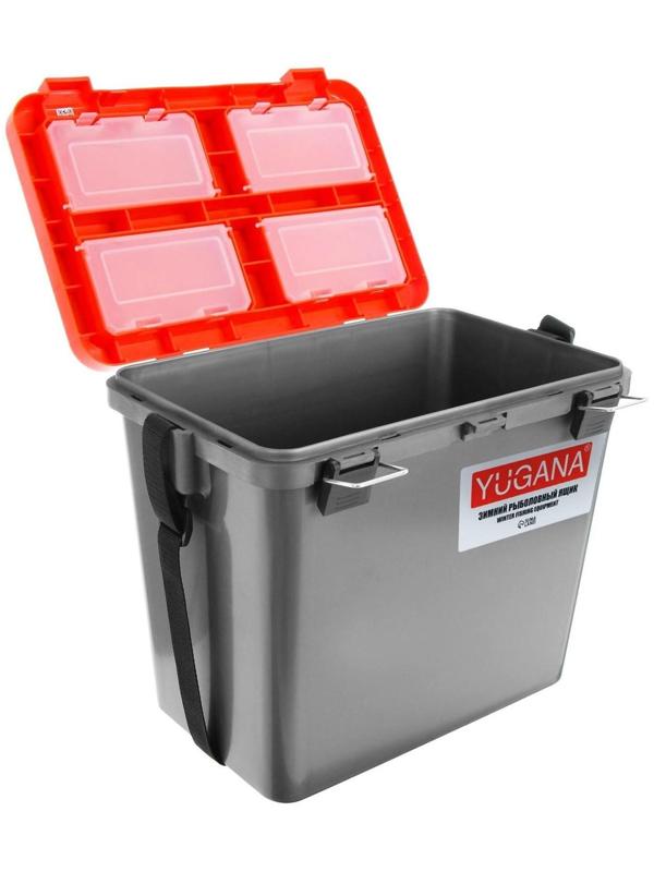 Ящик зимний YUGANA односекционный, цвет серый/оранжевый