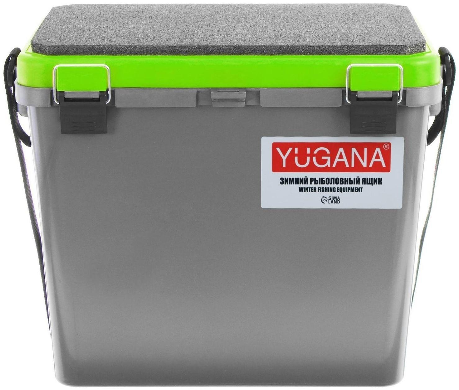 Ящик зимний YUGANA односекционный, цвет серый/салатовый