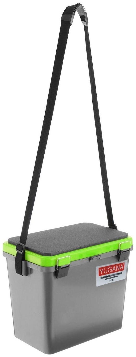 Ящик зимний YUGANA односекционный, цвет серый/салатовый