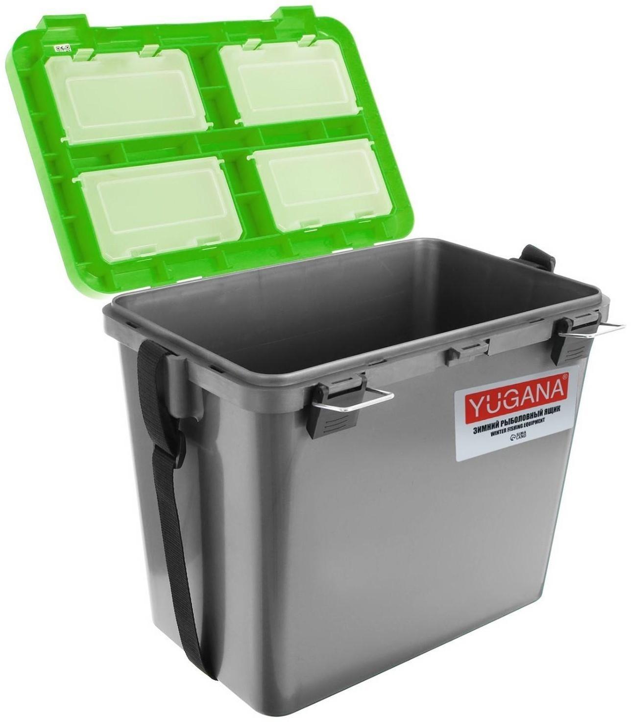 Ящик зимний YUGANA односекционный, цвет серый/салатовый