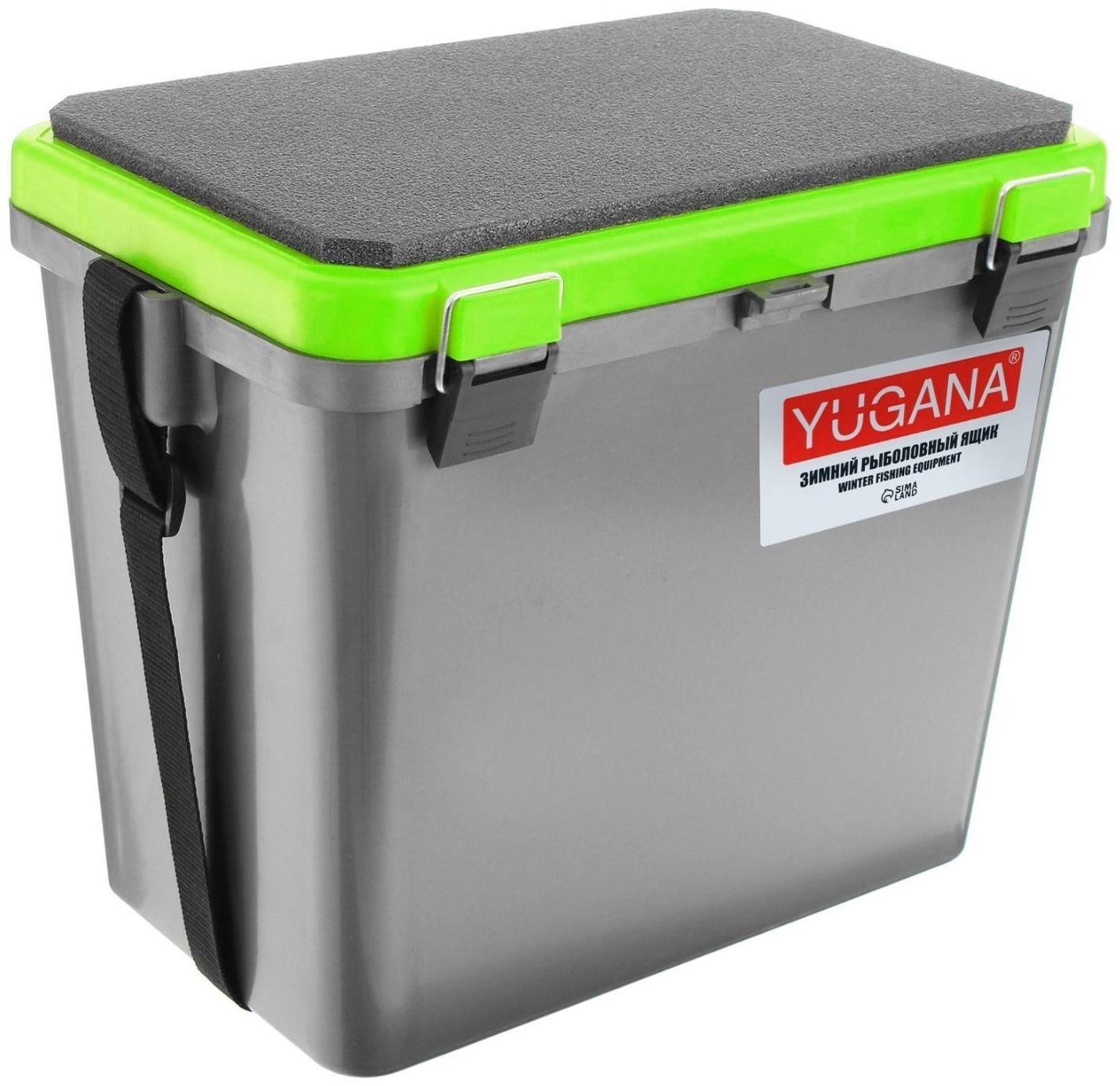 Ящик зимний YUGANA односекционный, цвет серый/салатовый
