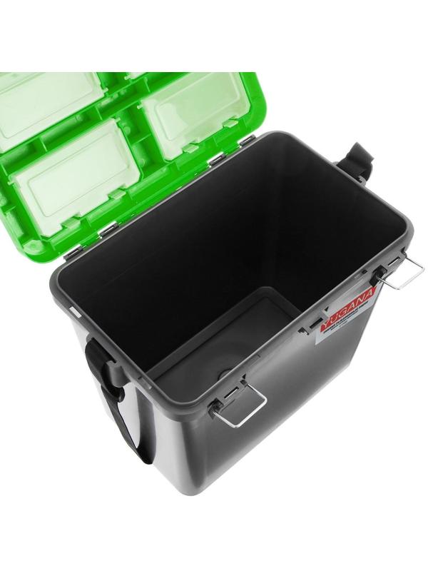 Ящик зимний YUGANA односекционный, цвет серый/салатовый