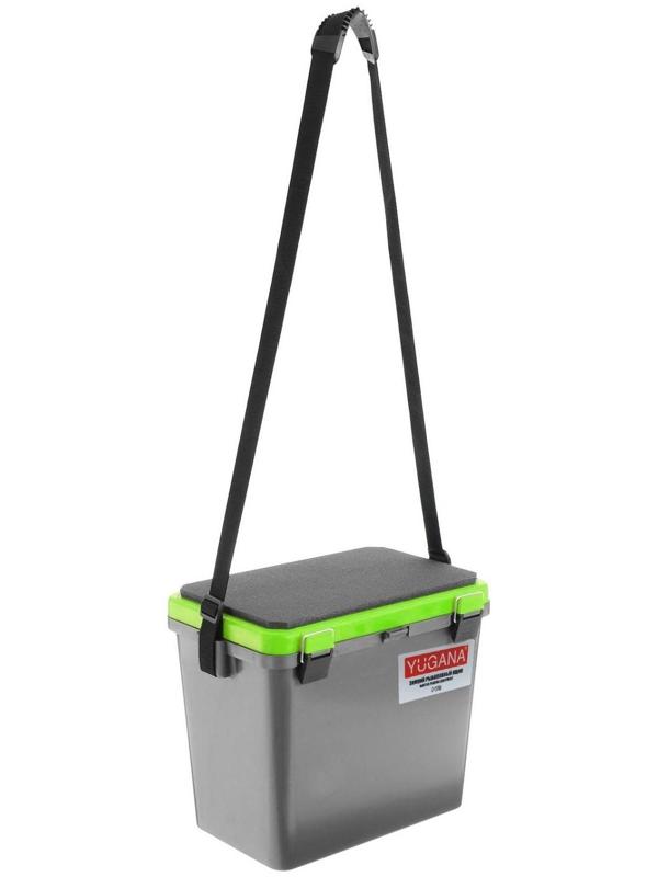 Ящик зимний YUGANA односекционный, цвет серый/салатовый