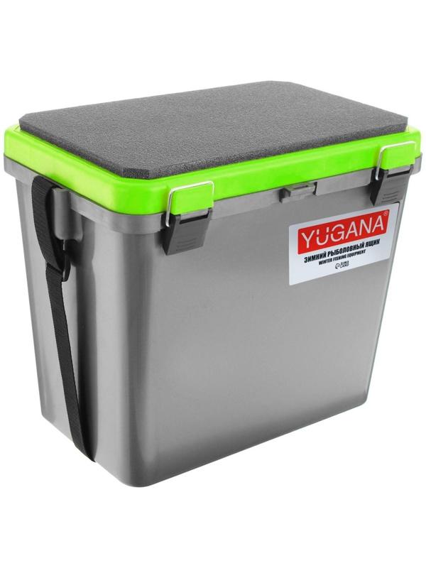 Ящик зимний YUGANA односекционный, цвет серый/салатовый