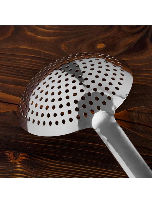 Шумовка для казана узбекская 58см, диаметр 16см, с деревянной ручкой