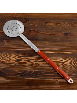 Шумовка для казана узбекская 65см, диаметр 16см, с деревянной ручкой