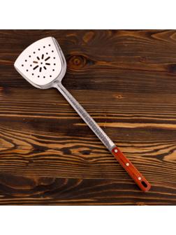 Шумовка-лопатка для казана узбекская 45см, ширина 14см, с деревянной ручкой