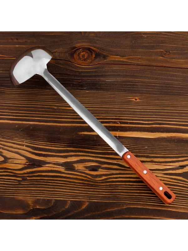 Поварешка для казана узбекская 42см, диаметр 10см с деревянной ручкой