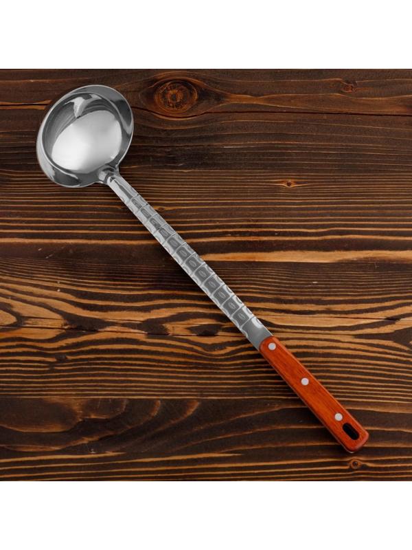 Поварешка для казана узбекская 42см, диаметр 10см с деревянной ручкой