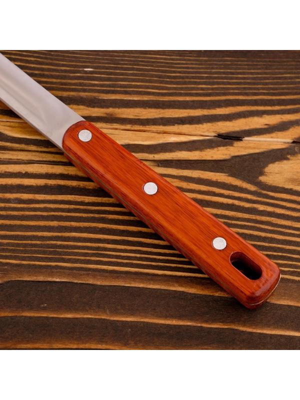 Шумовка для казана узбекская 48см, диаметр 14см, с деревянной ручкой