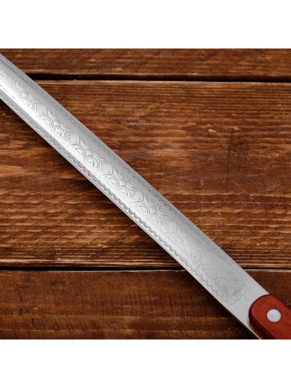 Шумовка для казана узбекская 48см, диаметр 14см, с деревянной ручкой