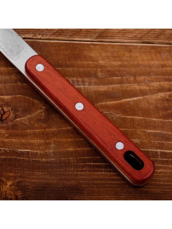 Шумовка для казана узбекская 48см, диаметр 14см, с деревянной ручкой