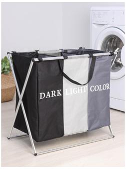 Корзина для белья тройная Dark or Light, 60×32×50 см