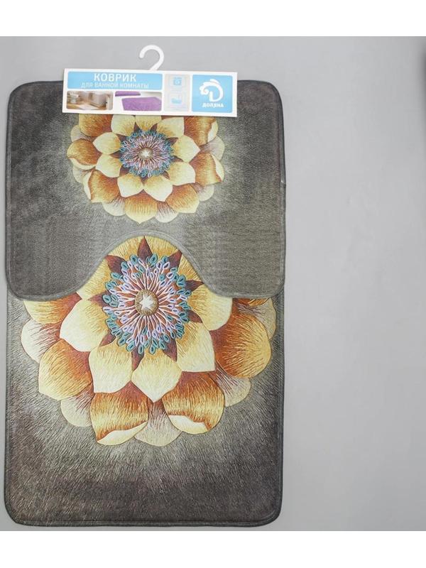Набор ковриков для ванной и туалета Доляна «Аура», 2 шт: 50×80, 50×40 см