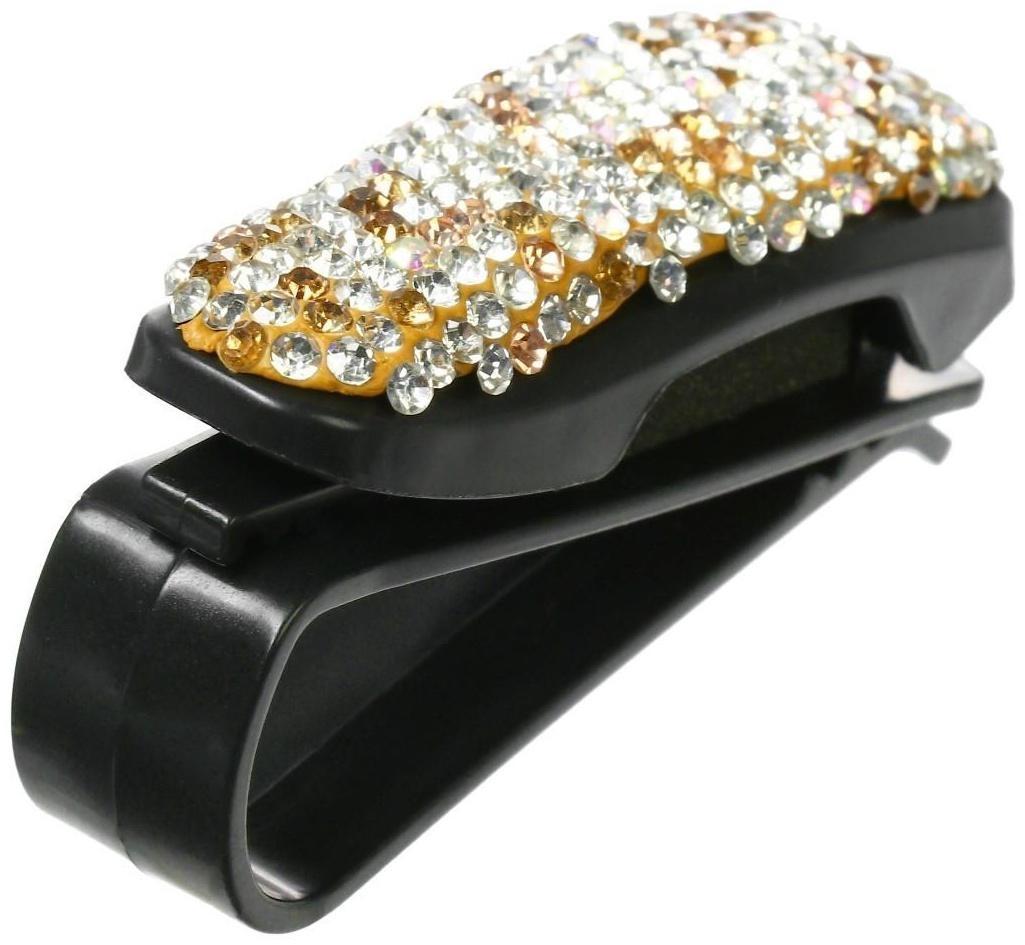 Держатель очков TORSO, зажим с серебряными стразами, чёрный