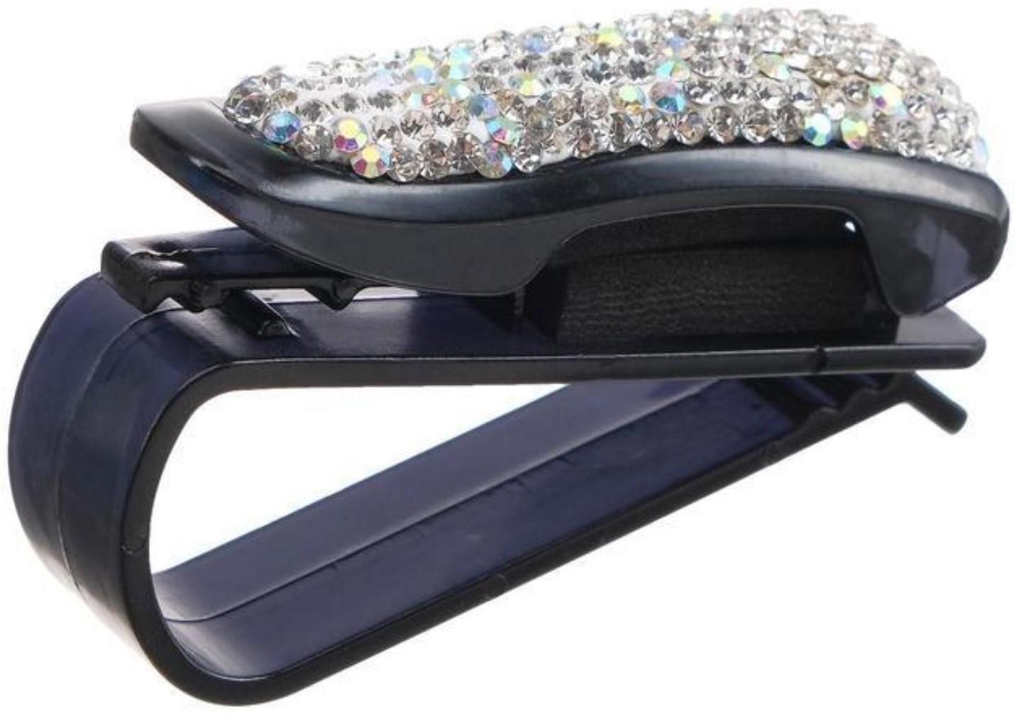 Держатель очков TORSO, зажим с серебряными стразами, чёрный