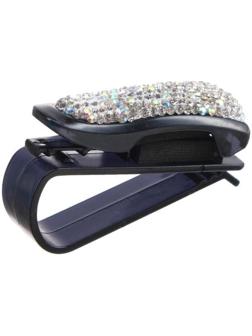 Держатель очков TORSO, зажим с серебряными стразами, чёрный