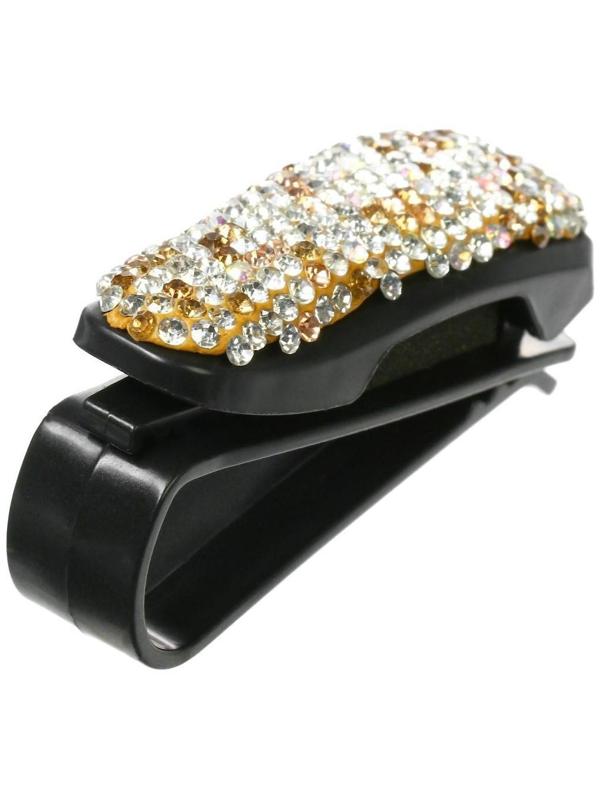 Держатель очков TORSO, зажим с серебряными стразами, чёрный