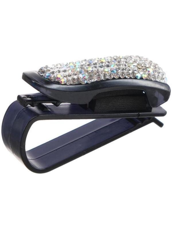 Держатель очков TORSO, зажим с серебряными стразами, чёрный