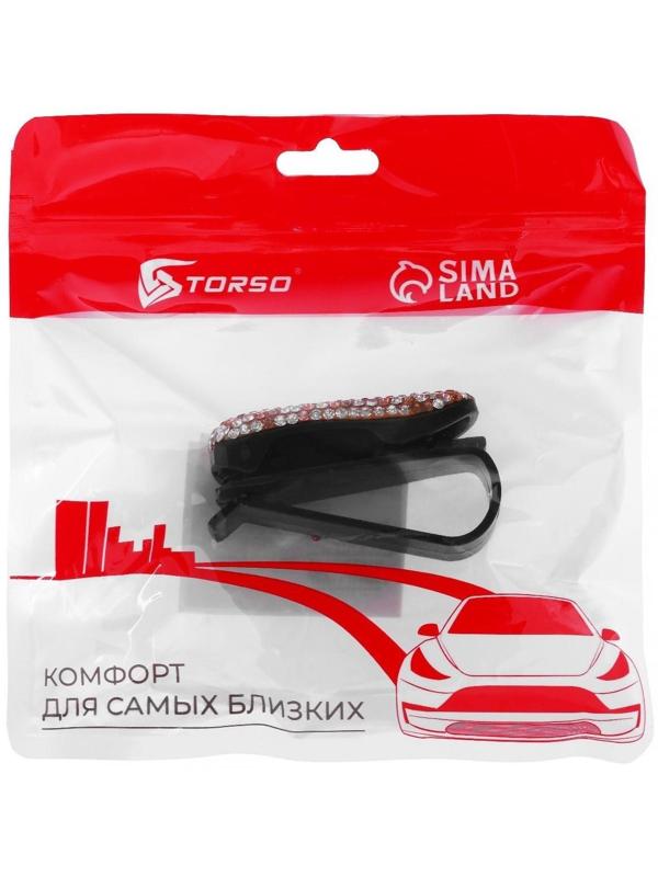 Держатель очков TORSO, зажим с серебряными стразами, чёрный