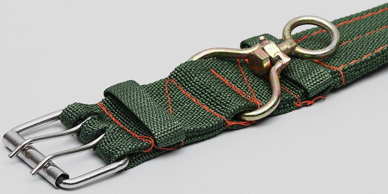 Ошейник четырехслойный с вертлюгом, 80 х 4,9 см, ОШ 64-74 см, полиэстер, зелёный
