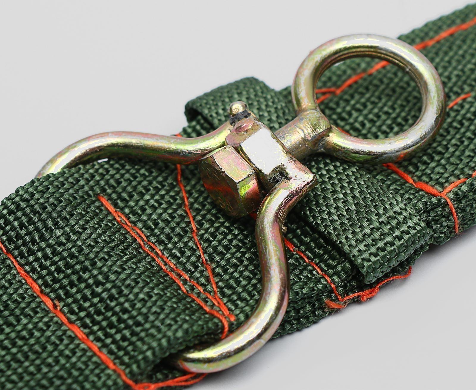 Ошейник четырехслойный с вертлюгом, 80 х 4,9 см, ОШ 64-74 см, полиэстер, зелёный