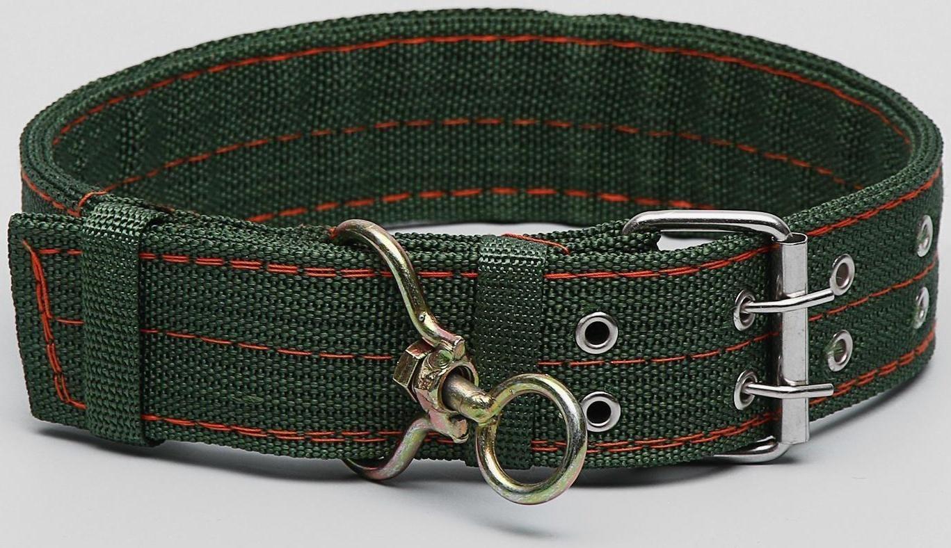 Ошейник четырехслойный с вертлюгом, 80 х 4,9 см, ОШ 64-74 см, полиэстер, зелёный