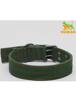 Ошейник четырехслойный, 80 х 4,9 см, ОШ 65-75 см, полиэстер, зелёный