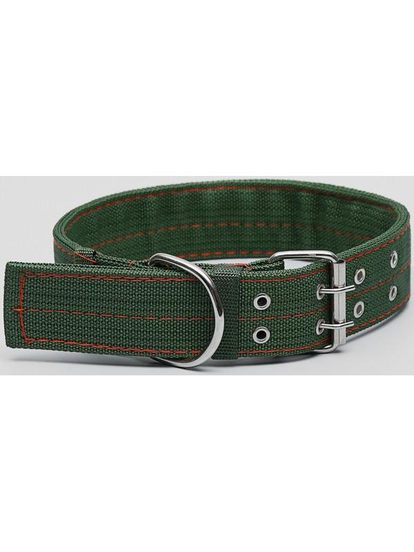 Ошейник четырехслойный, 80 х 4,9 см, ОШ 65-75 см, полиэстер, зелёный