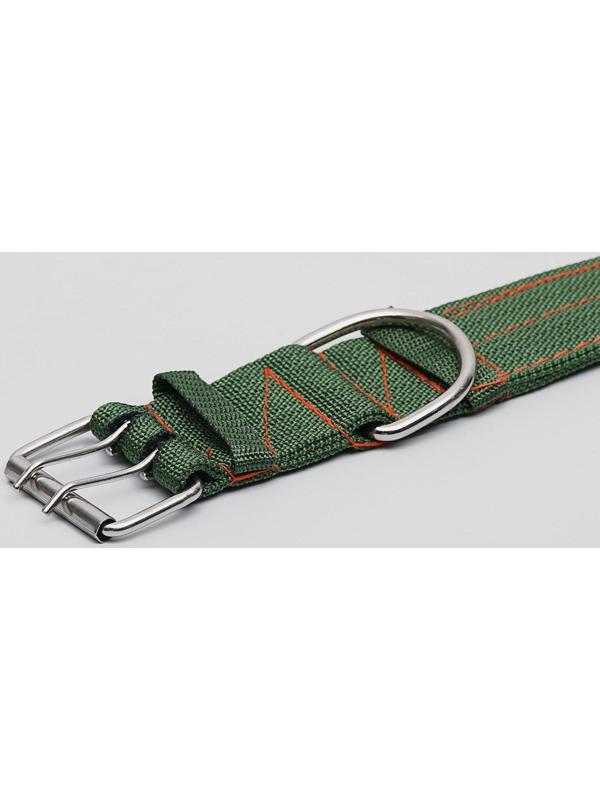 Ошейник четырехслойный, 80 х 4,9 см, ОШ 65-75 см, полиэстер, зелёный