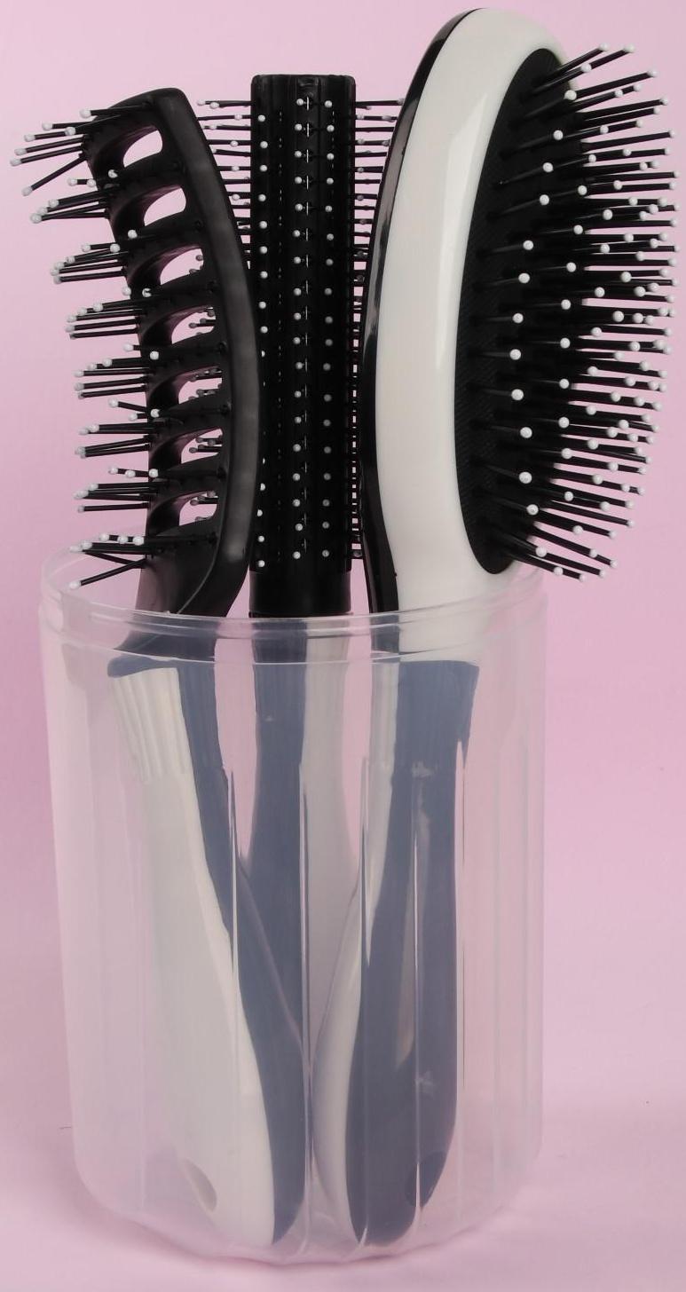 Набор расчёсок, 3 предмета, в футляре, цвет МИКС