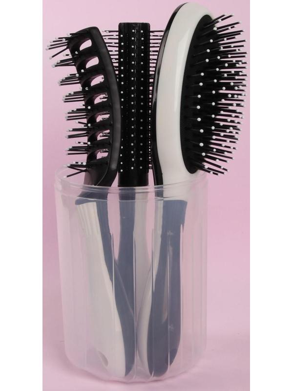 Набор расчёсок, 3 предмета, в футляре, цвет МИКС