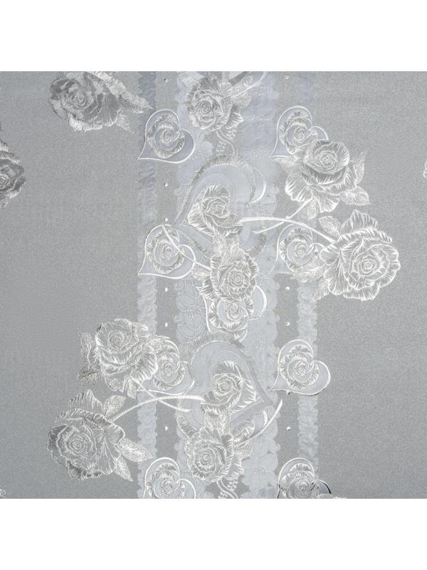 Клеёнка столовая на тканевой основе, ширина 137 см, рулон 20 метров, цвет серебряный