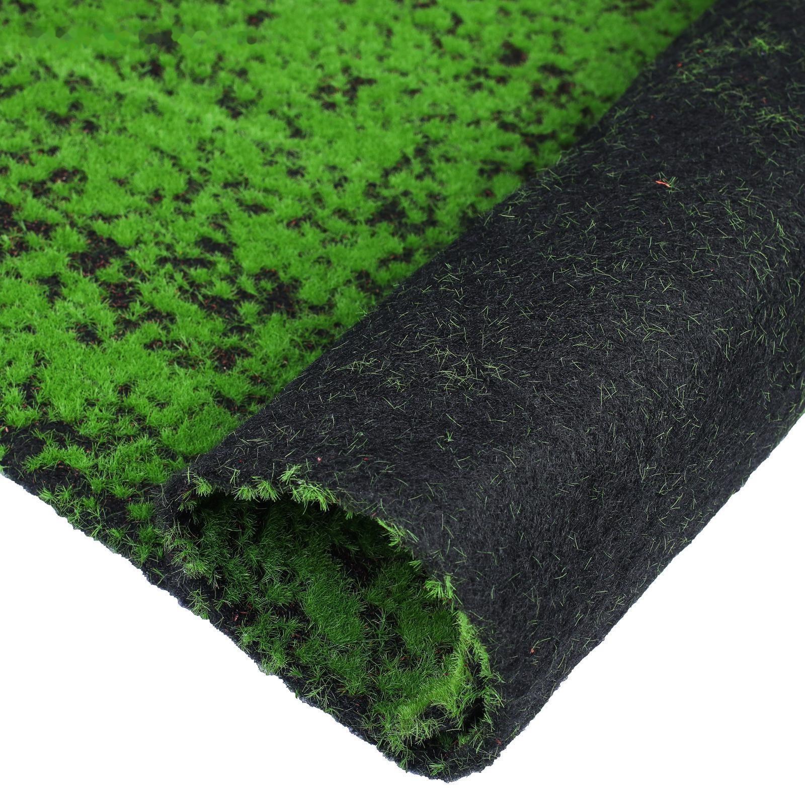 Мох искусственный, декоративный, полотно 1 × 1 м, зелёный на чёрном