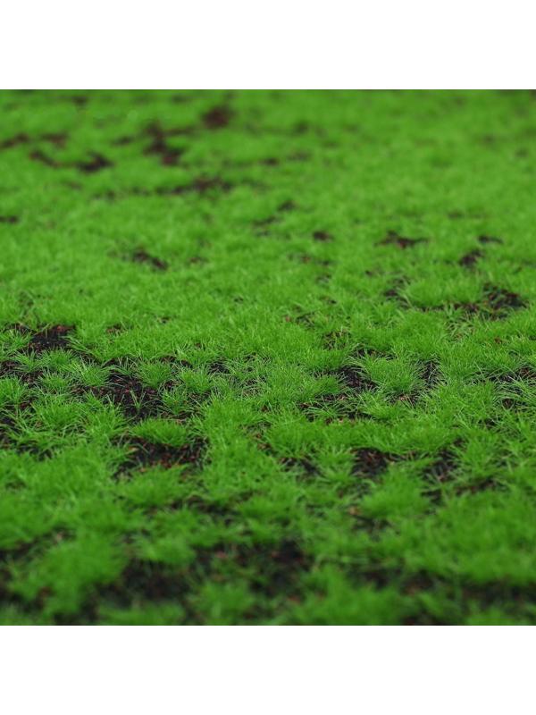 Мох искусственный, декоративный, полотно 1 × 1 м, зелёный на чёрном