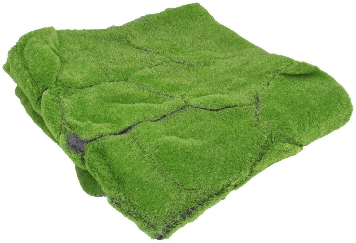 Мох искусственный, декоративный, полотно 1 × 1 м, рельефный, горный, зелёный