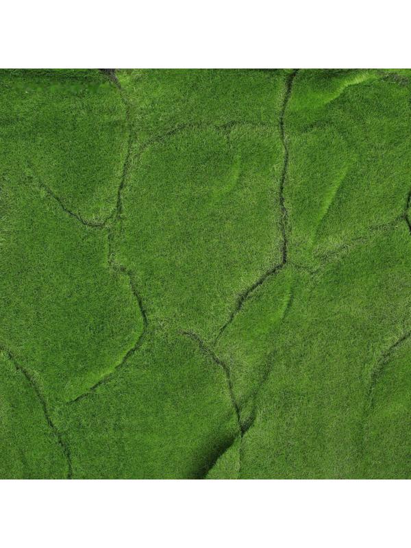 Мох искусственный, декоративный, полотно 1 × 1 м, рельефный, горный, зелёный