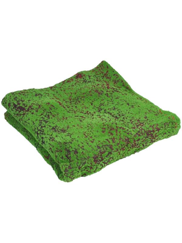 Мох искусственный, декоративный, полотно 1 × 1 м, рельефный, зелёный с щепой