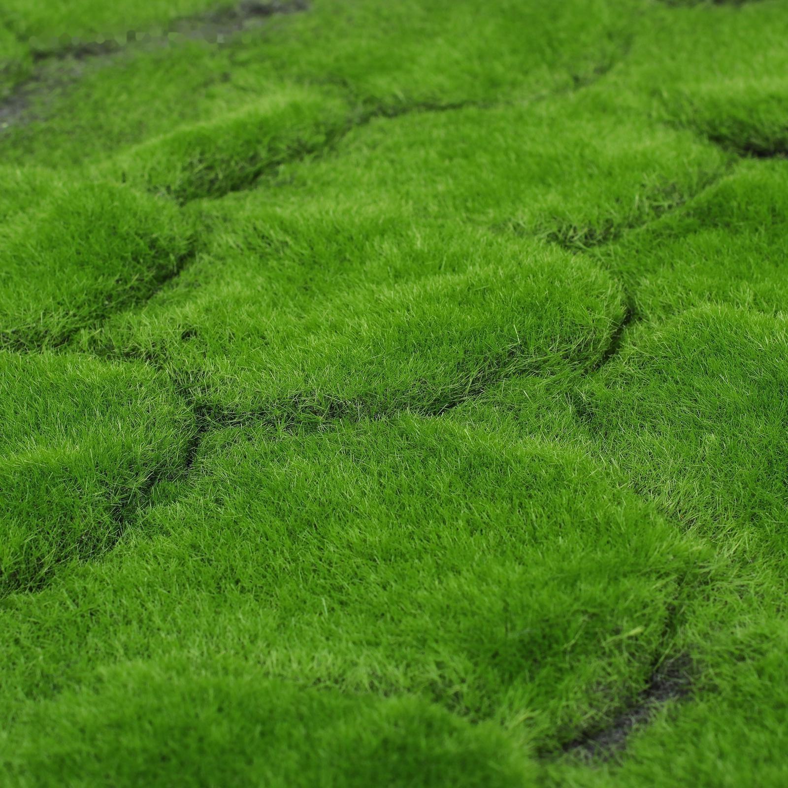 Мох искусственный, декоративный, полотно 1 × 1 м, рельефный, бугры, зелёный