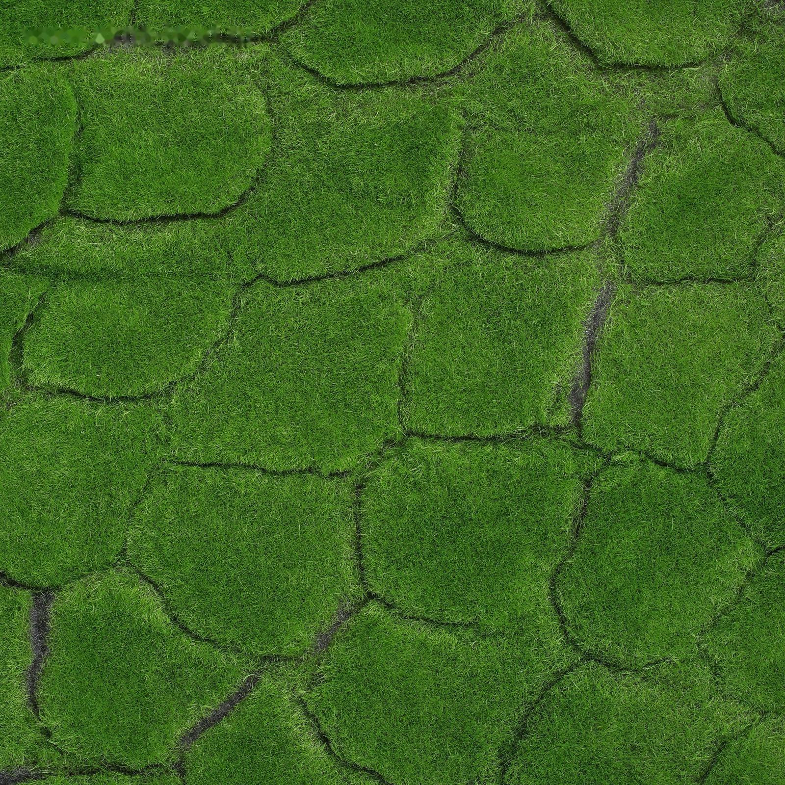 Мох искусственный, декоративный, полотно 1 × 1 м, рельефный, бугры, зелёный