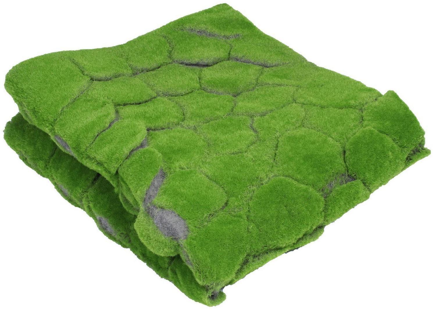 Мох искусственный, декоративный, полотно 1 × 1 м, рельефный, бугры, зелёный