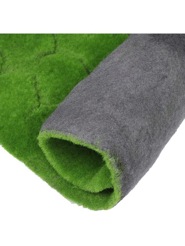 Мох искусственный, декоративный, полотно 1 × 1 м, рельефный, бугры, зелёный