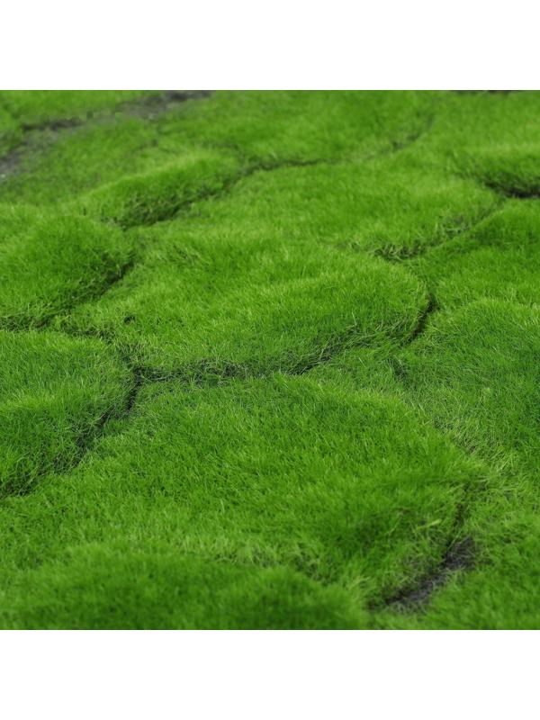 Мох искусственный, декоративный, полотно 1 × 1 м, рельефный, бугры, зелёный
