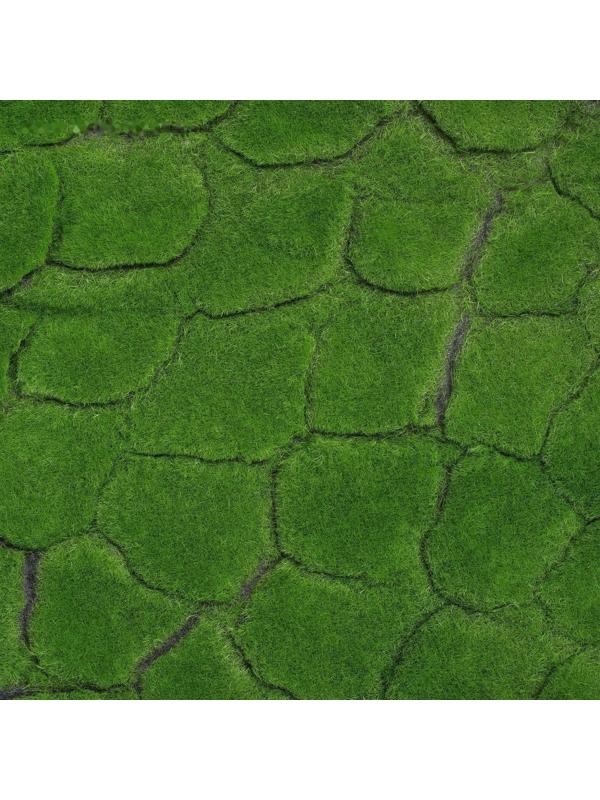 Мох искусственный, декоративный, полотно 1 × 1 м, рельефный, бугры, зелёный
