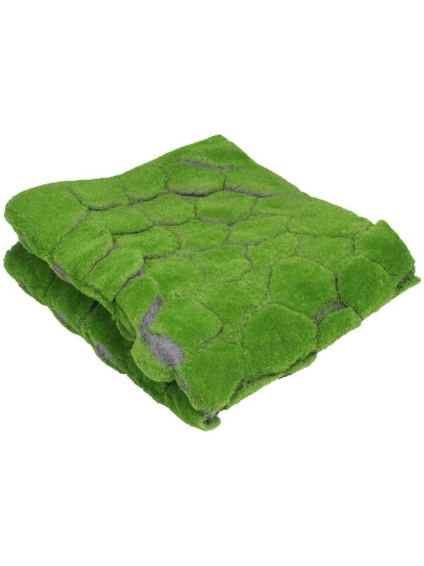 Мох искусственный, декоративный, полотно 1 × 1 м, рельефный, бугры, зелёный