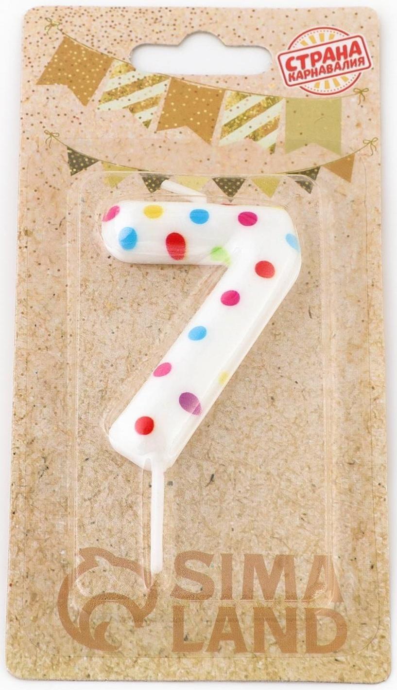 Свеча в торт на день рождения «‎Цветное конфетти»‎, цифра 