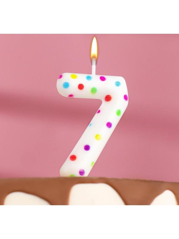Свеча в торт на день рождения «‎Цветное конфетти»‎, цифра 
