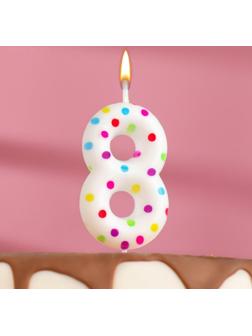 Свеча в торт на день рождения «‎Цветное конфетти»‎, цифра 