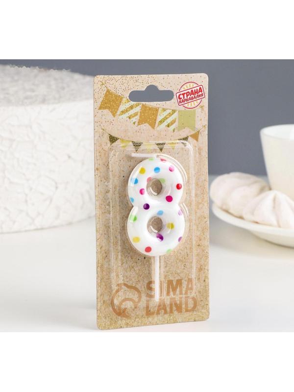 Свеча в торт на день рождения «‎Цветное конфетти»‎, цифра 