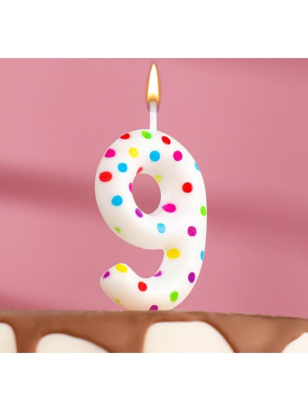 Свеча в торт на день рождения «‎Цветное конфетти»‎, цифра 